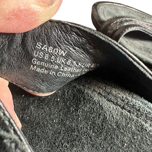 Aetrex Sandalistas Black Leather Sandals Adjustable Orthopedic Comfort Sz 8 1/2 - Picture 12 of 12